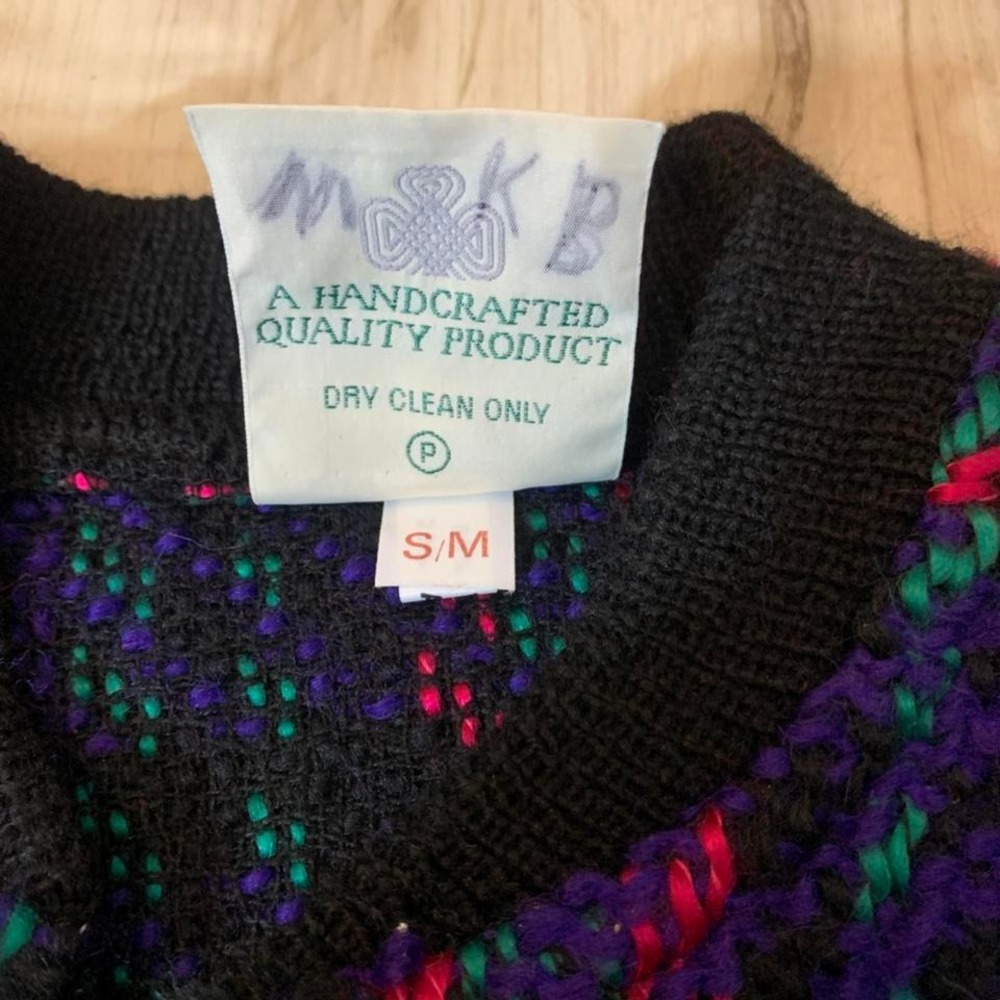 Vintage 1990s tweed cardigan purple - Picture 5 of 5
